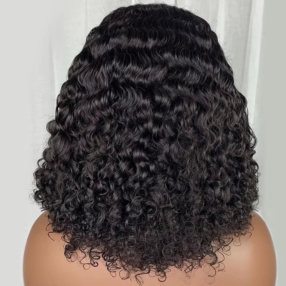 Deep Wave Luxe Bob Wig – 100% Human Hair with HD Transparent Lace