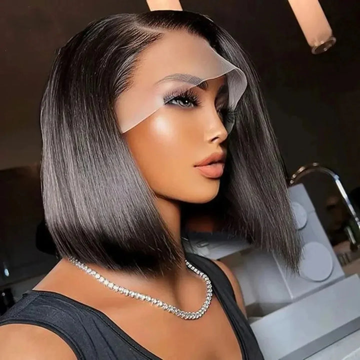 Empower Luxe Straight Bob – 13x4 Transparent Lace Front Human Hair Wig
