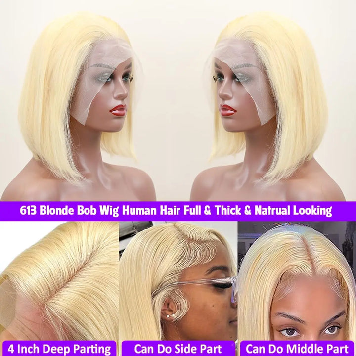 Radiance Lace Bob – 13x4 Straight Human Hair Wig in Luxe Color Options