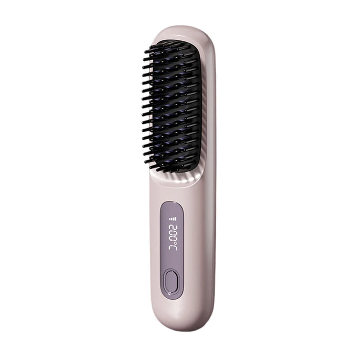 FreedomFlow Cordless Heat Brush – Rechargeable 3-Temp Straightening Comb