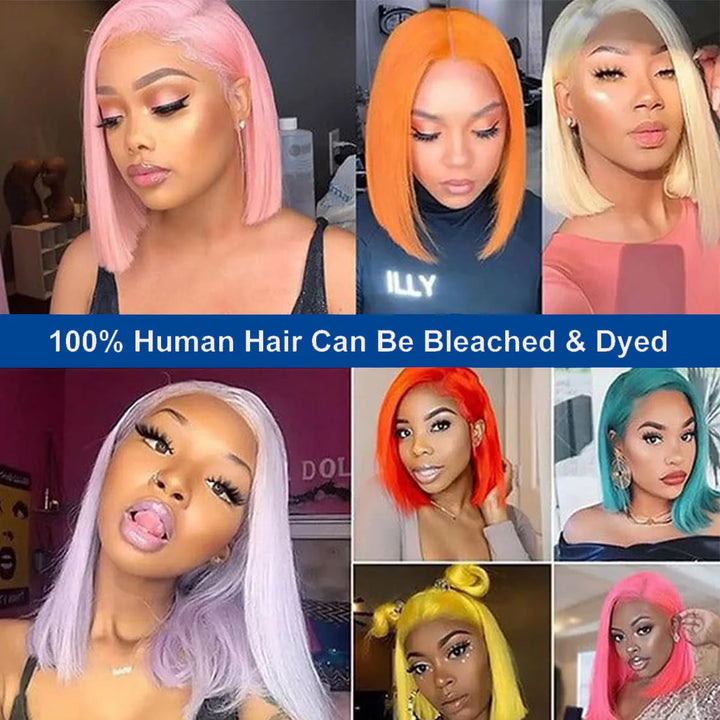 Essential Elegance Bob – Straight 100% Human Hair Wig with Transparent Lace