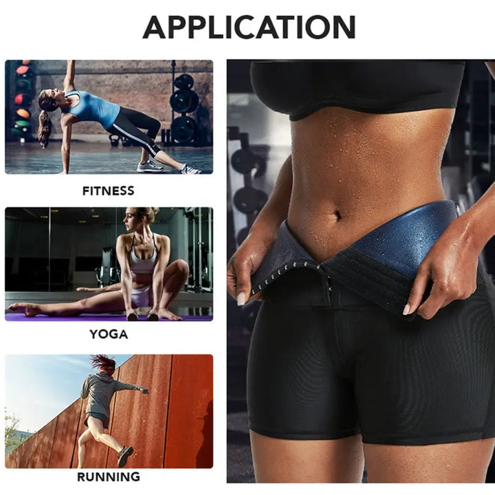 Vaslanda Sauna Sweat Shorts for Women – High Waist Tummy Control Compression Shaper
