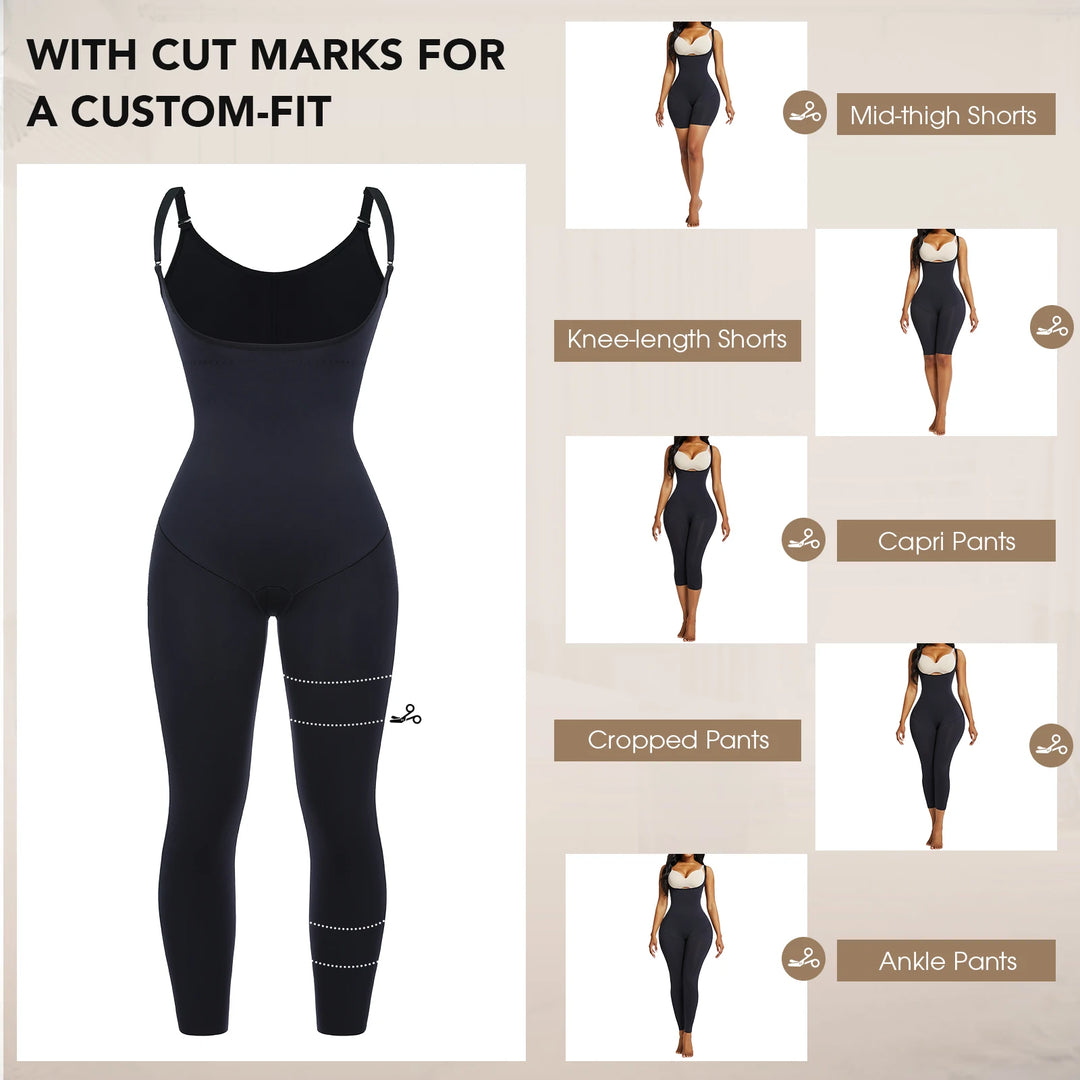 HEXIN Supper High Waist Shapewear Bodysuit – Tummy Control, Butt Lifter, Underboob Support, Adjustable Straps