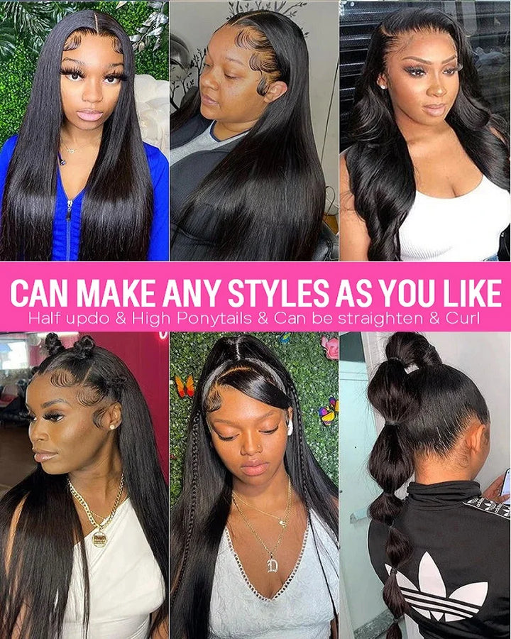 Velvet Length HD Lace Wig – 44" Straight Brazilian Hair, 200% Density