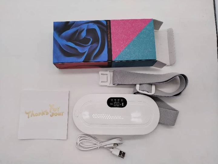 Menstrual Heating Pad Abdominal Massager – Warm Palace Belt with Vibration Massage for Period Pain & Cramps Relief