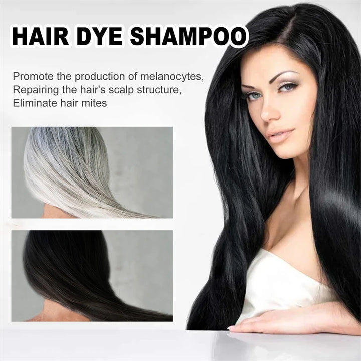 Eelhoe 3-in-1 Black Hair Coloring Shampoo – 2pcs Natural Herbal Polygonum Shampoo for Gray Coverage & Scalp Care (100ml Each)