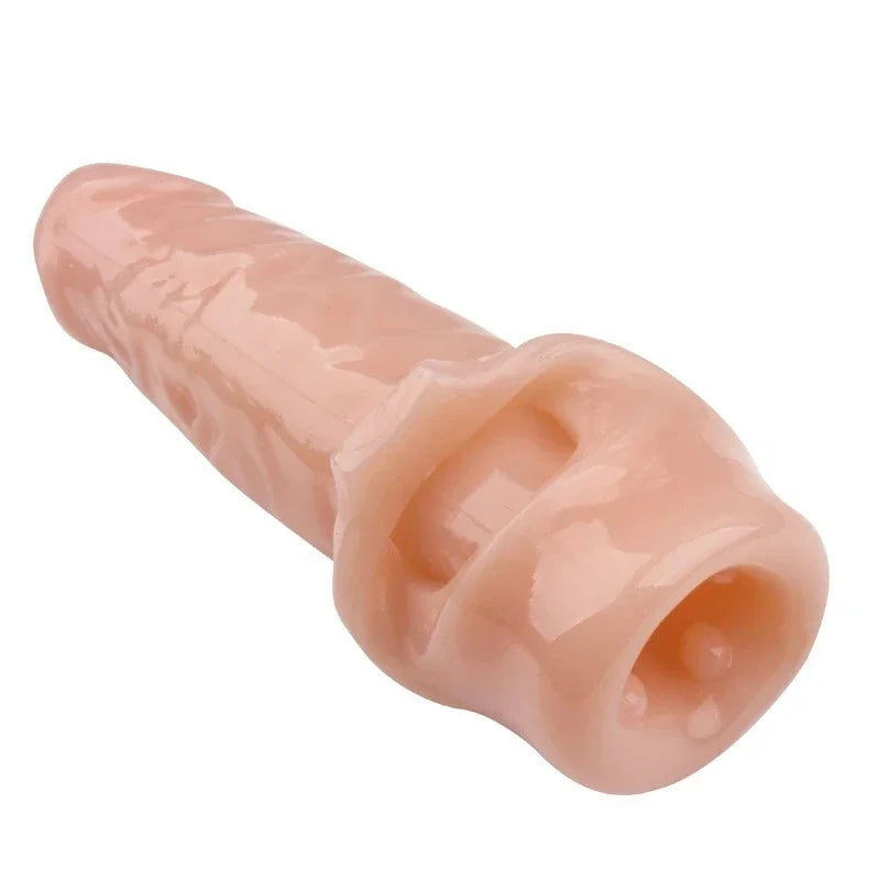 PAQIN 28cm XXL Penis Sleeve & Strapon Extension – Thick Silicone Dildo with Cock Ring for Intense Couples Play