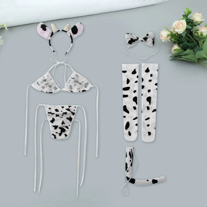 Sexy Cow Print Cosplay Lingerie Set – Playful, Seductive & Unforgettable