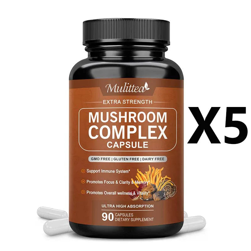 EmpowerEase 10X Mushroom Complex Capsules – Focus, Energy & Immune Support
