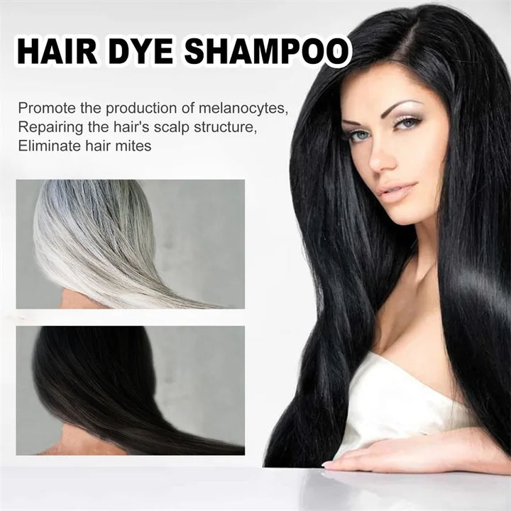Eelhoe 3-in-1 Black Hair Coloring Shampoo – 2pcs Natural Herbal Polygonum Shampoo for Gray Coverage & Scalp Care (100ml Each)