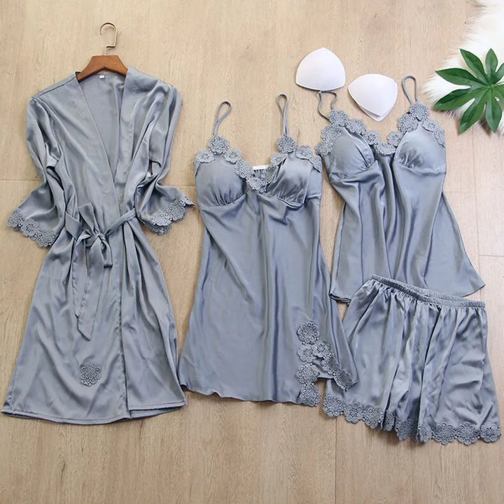 Women Nightdress Lingerie Robes Satin Silk Pajamas Comfortable Underwear Sleepwear Sexy Night Dress Women ночнушка женская