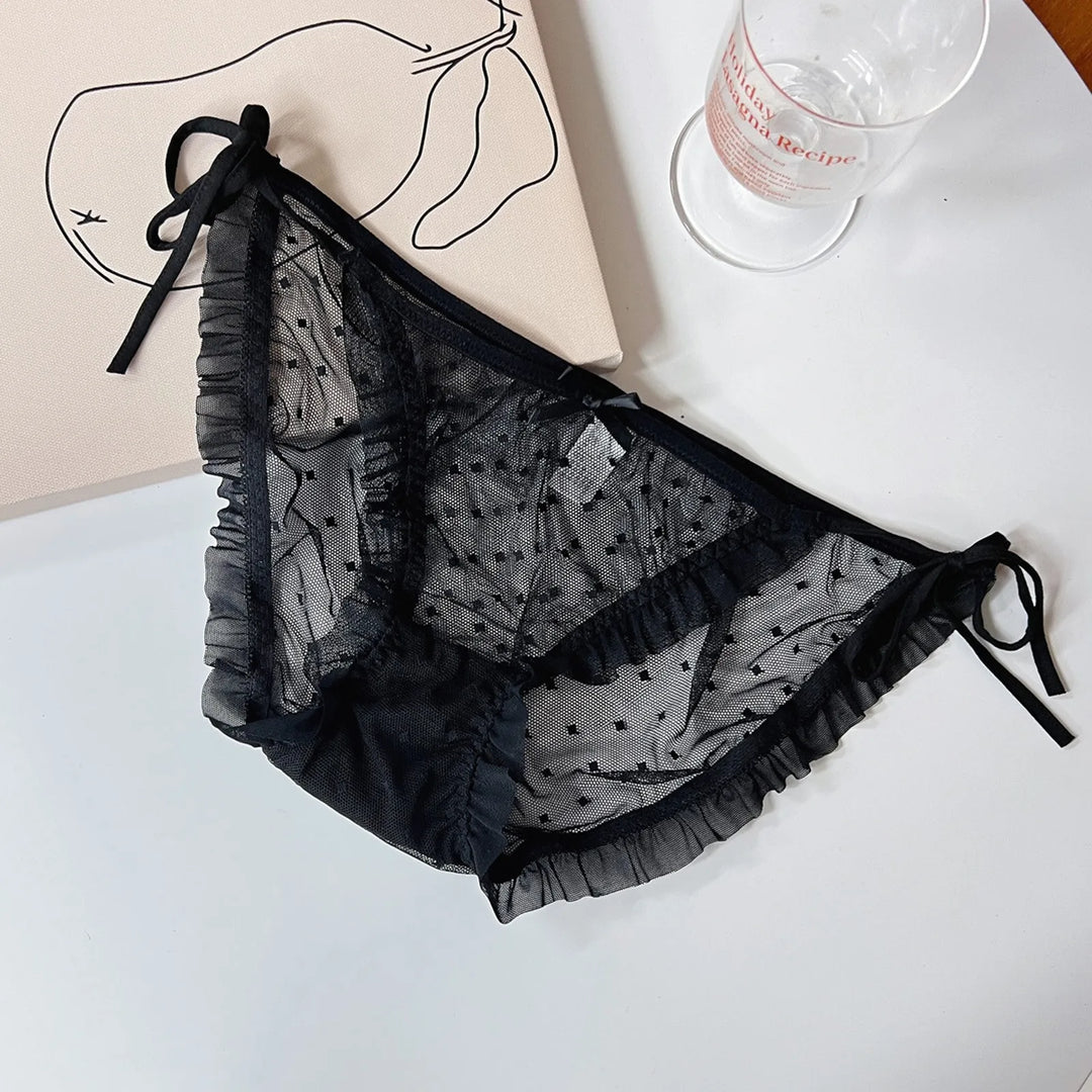 EmpowerEase Sweetheart Lace-Up Sheer Thong