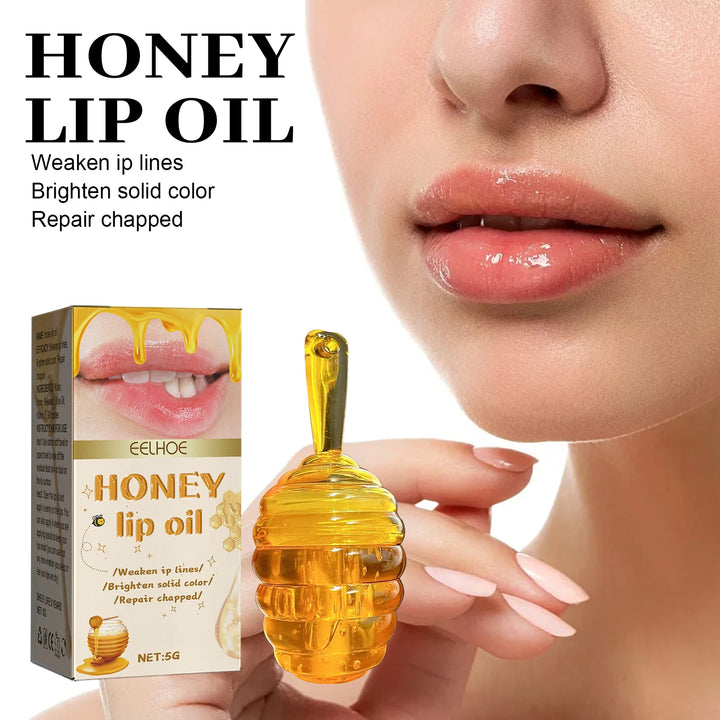 Honey Lip Oil – Long-Lasting Moisturizing Lip Balm with Beeswax & Olive Oil – Transparent Lip Care for Smooth, Plump Lips (5g)