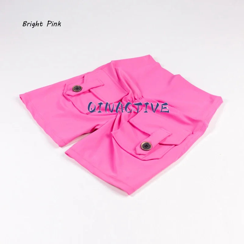 High Waist Scrunch Butt Yoga Shorts with Pockets – Women's Booty-Lifting Workout Shorts