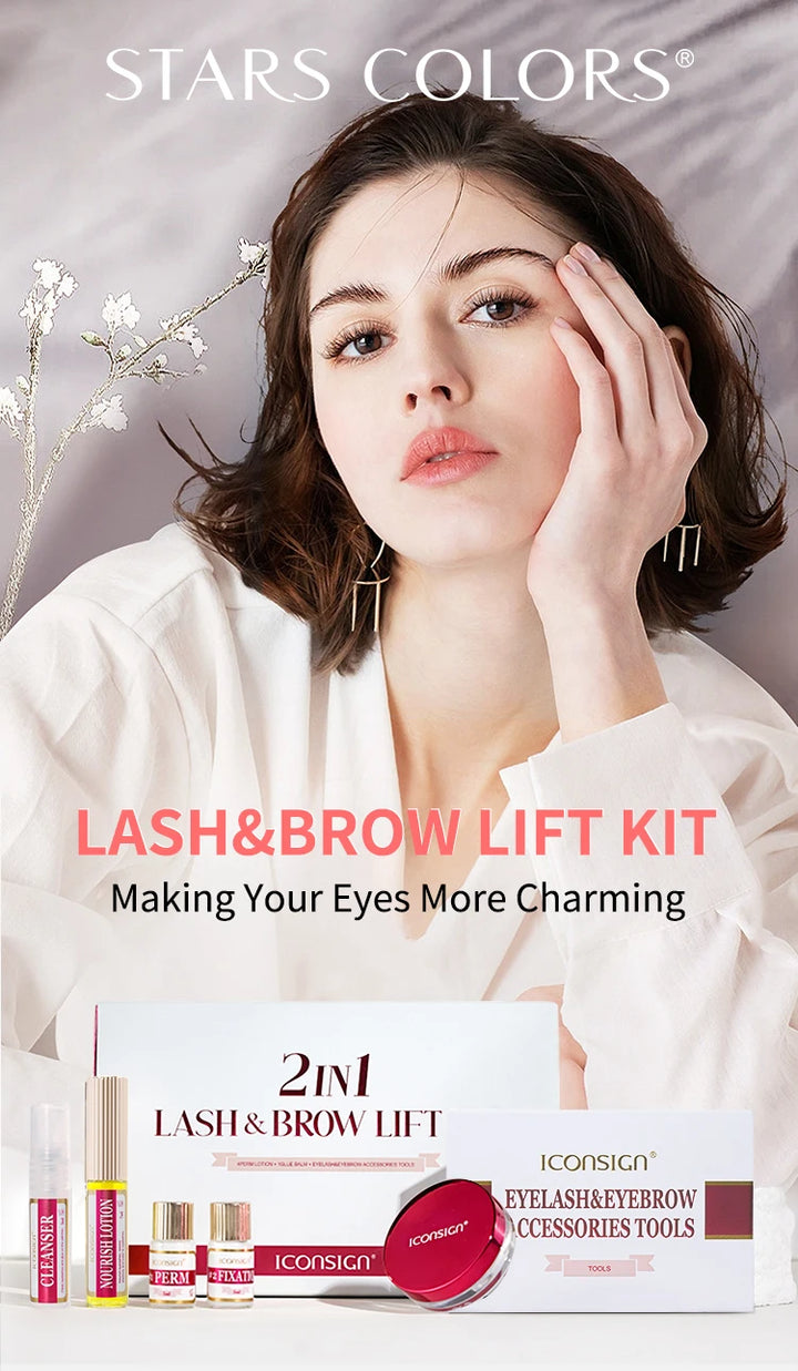 2-in-1 Lash & Brow Lift Kit – Long-Lasting Curl + Definition (6–8 Weeks)