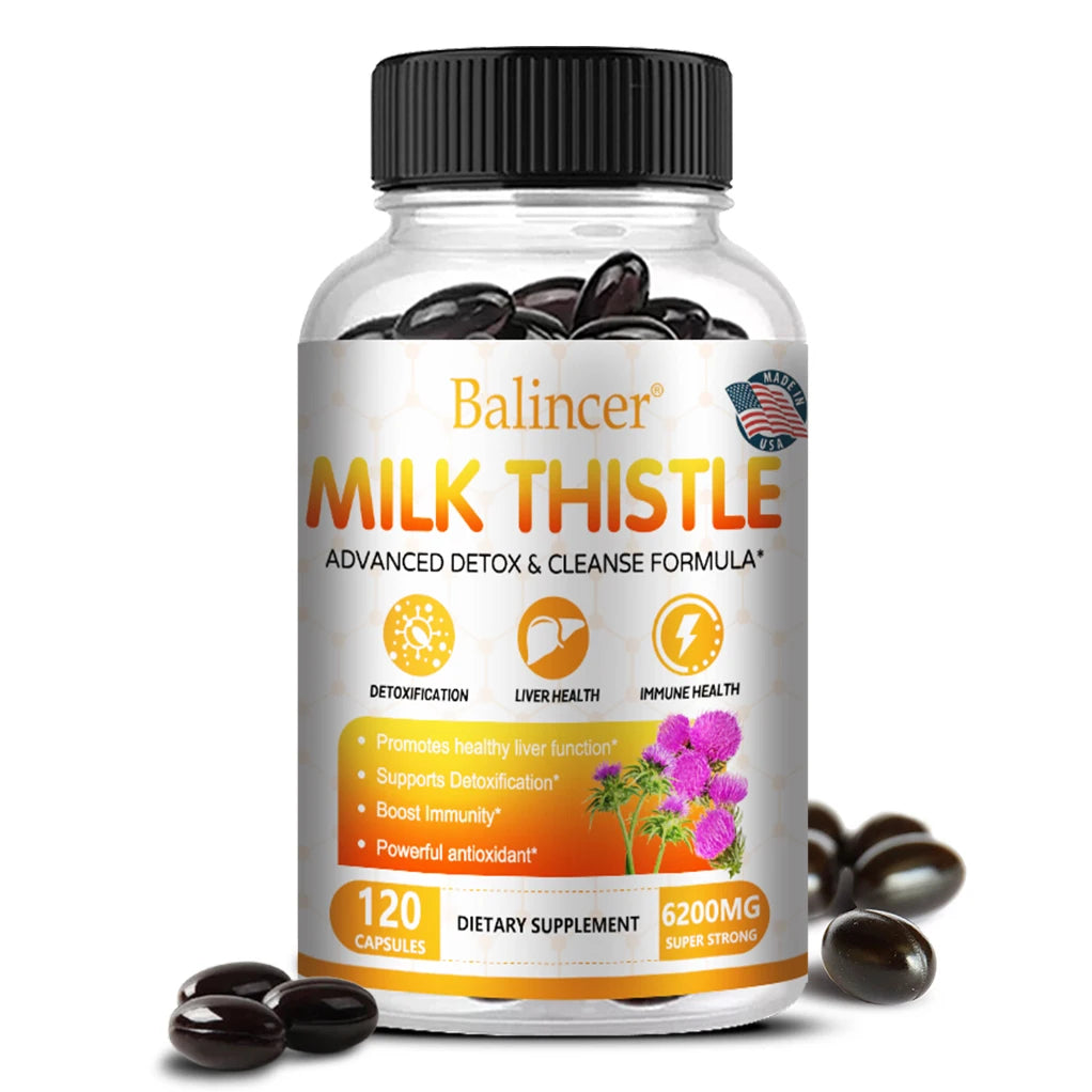 EmpowerEase Milk Thistle Liver Detox Supplement – 6200mg, 120 Capsules