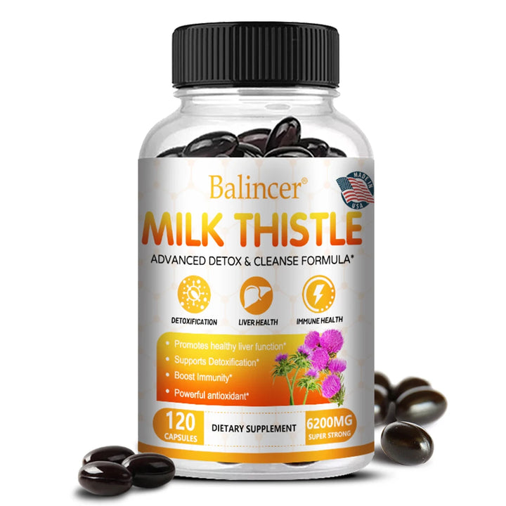 EmpowerEase Milk Thistle Liver Detox Supplement – 6200mg, 120 Capsules