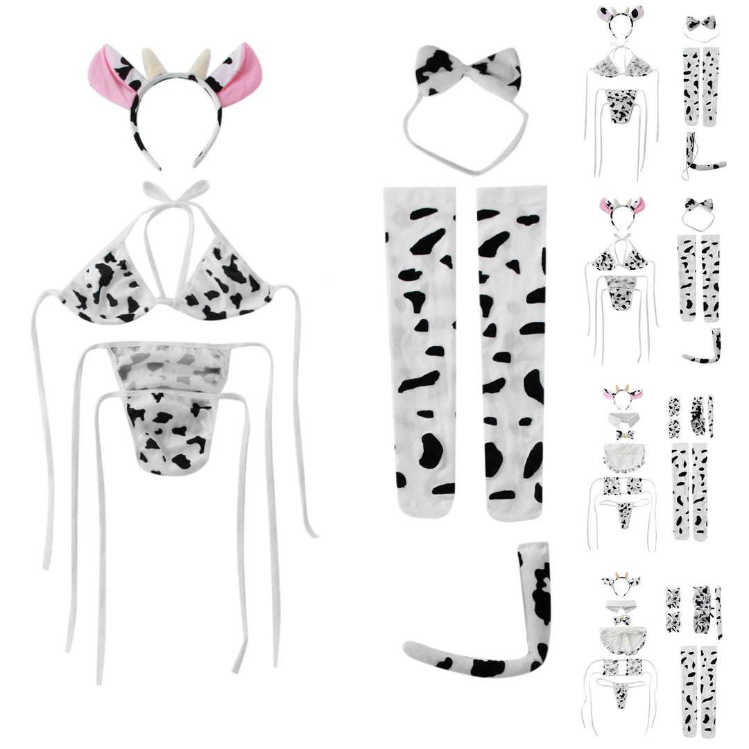 Sexy Cow Print Cosplay Lingerie Set – Playful, Seductive & Unforgettable