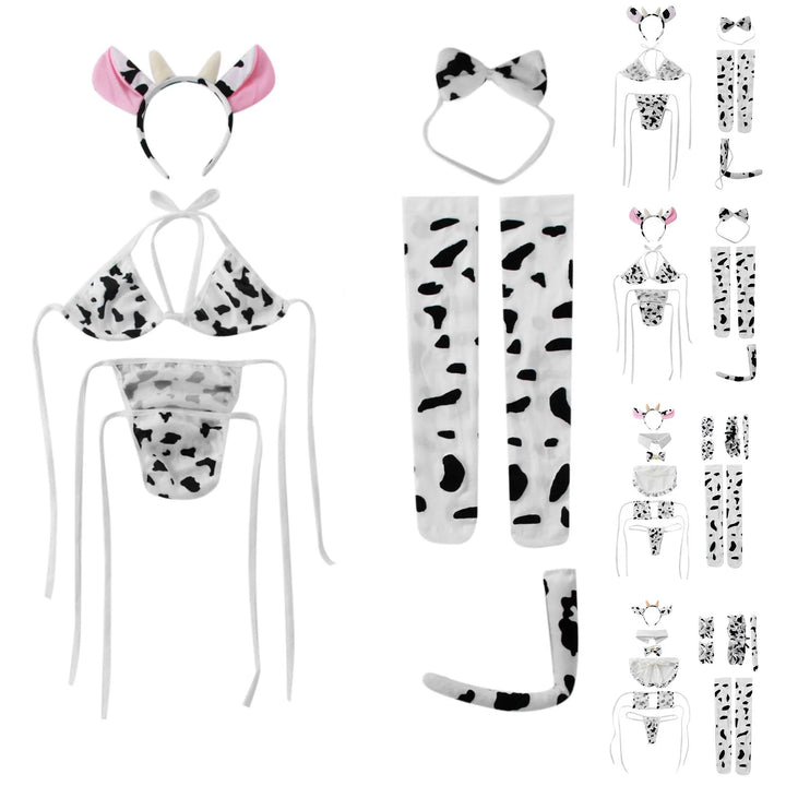 Sexy Cow Print Cosplay Lingerie Set – Playful, Seductive & Unforgettable
