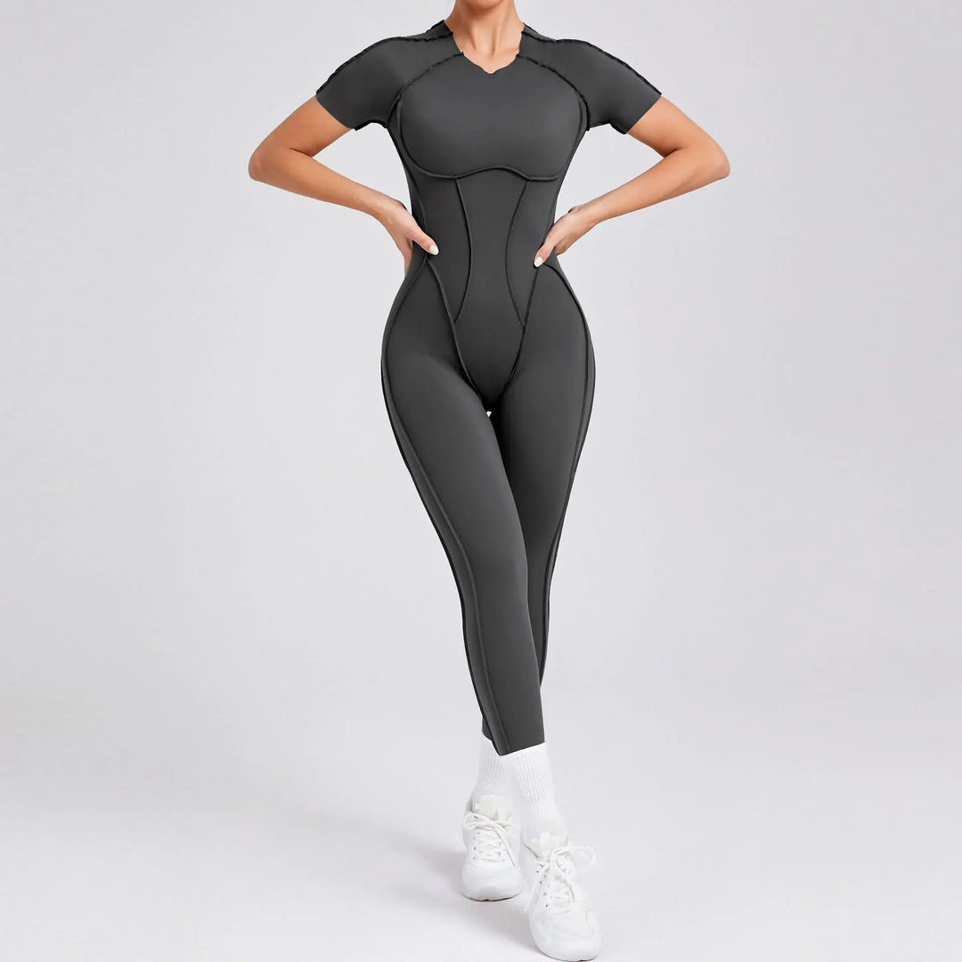 New Autumn/Winter Long-Sleeved One-Piece Yoga Jumpsuit for Women – Backless, Slim Fit Sports Outfit