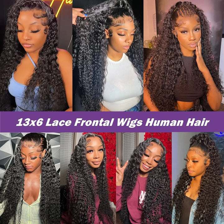 Cascade Deep Wave Lace Front Wig – HD Lace, 200% Density, 26”+ Brazilian Remy Hair