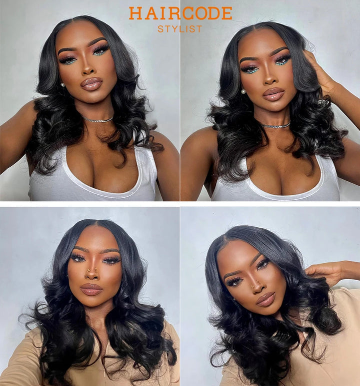Luxe Body Wave Bob Wig with Transparent Lace – Virgin Brazilian Remy, 180% Density