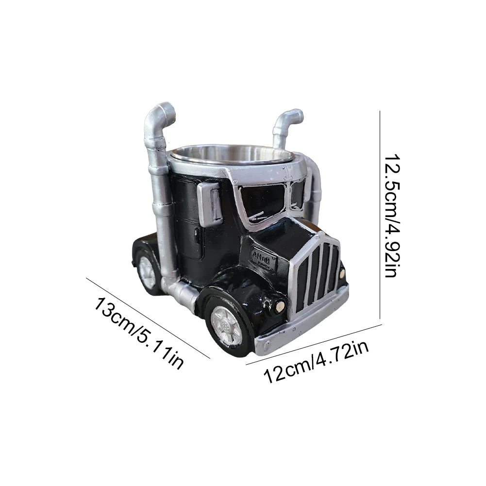 Power Drive Mug – Handcrafted Stainless Steel Semi-Truck Coffee Cup (250ml)