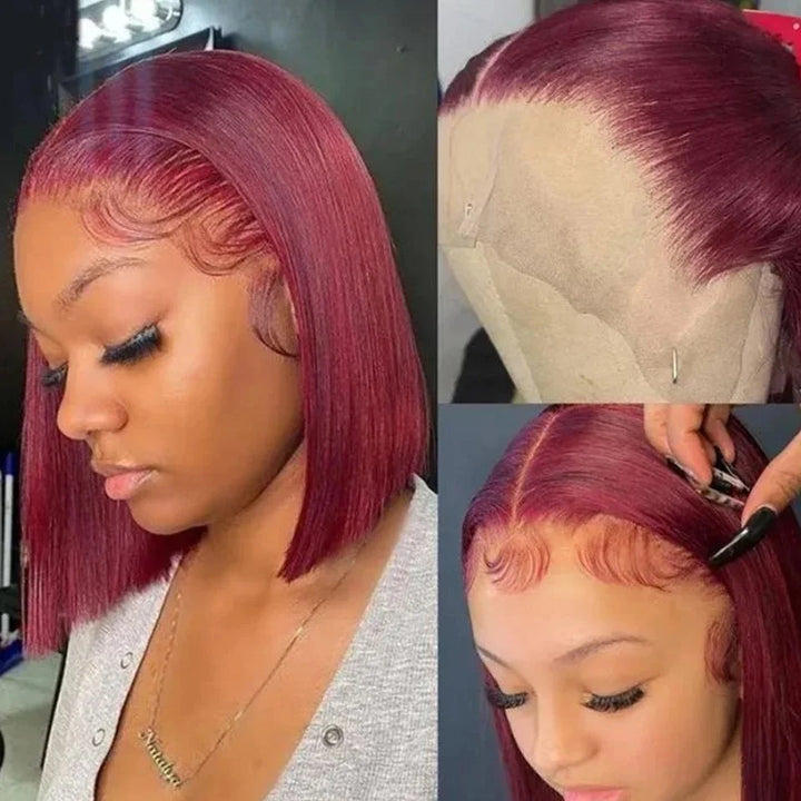 Radiance Lace Bob – 13x4 Straight Human Hair Wig in Luxe Color Options