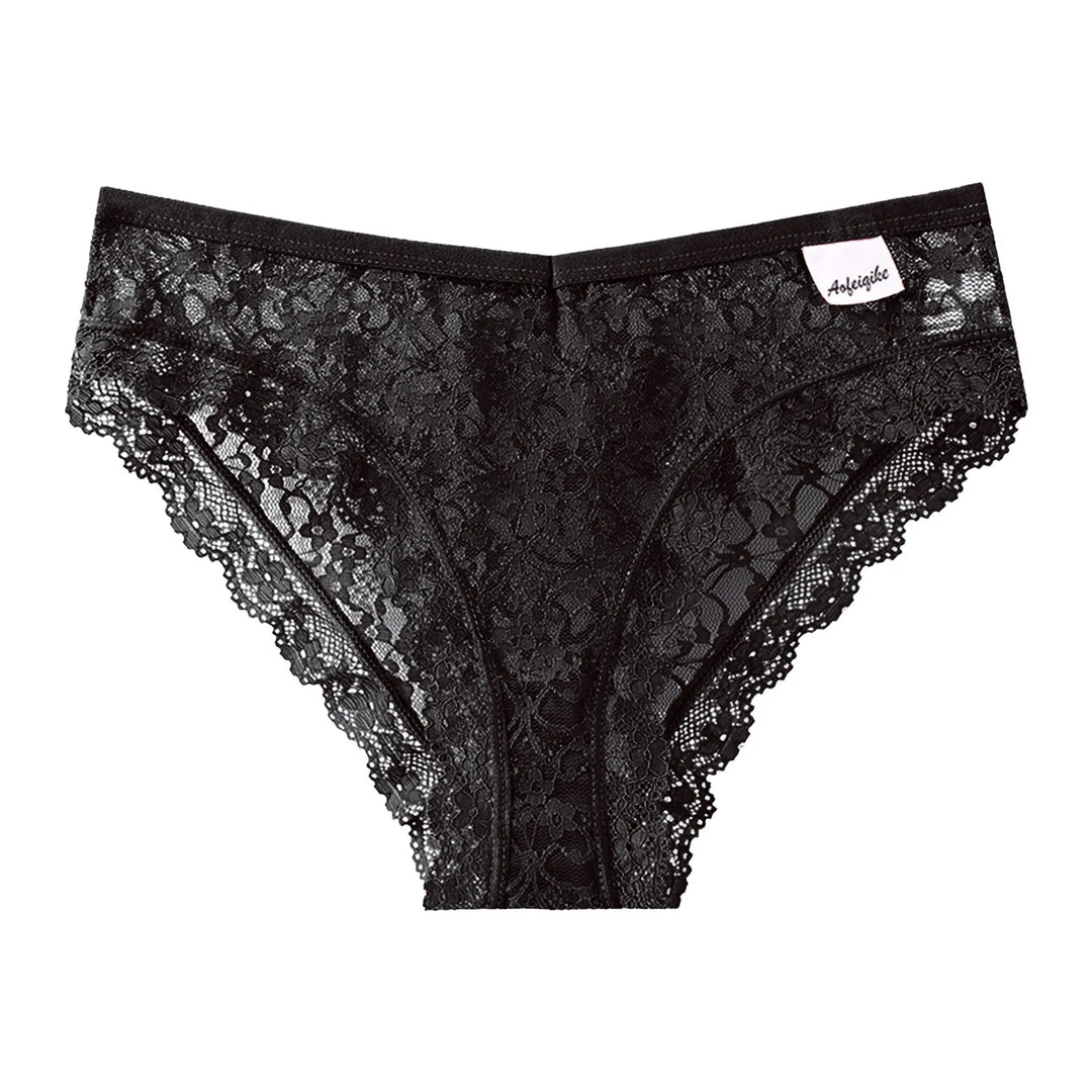 Sexy Lace Hollow-Out Briefs – Seamless Transparent Low-Rise Panties for Women