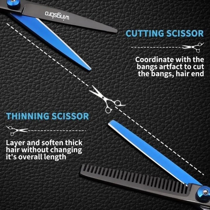 Wingsbro 6.5” Professional Hair Cutting Scissors – Japanese Style Convex Blade with Thinning Shears Combo