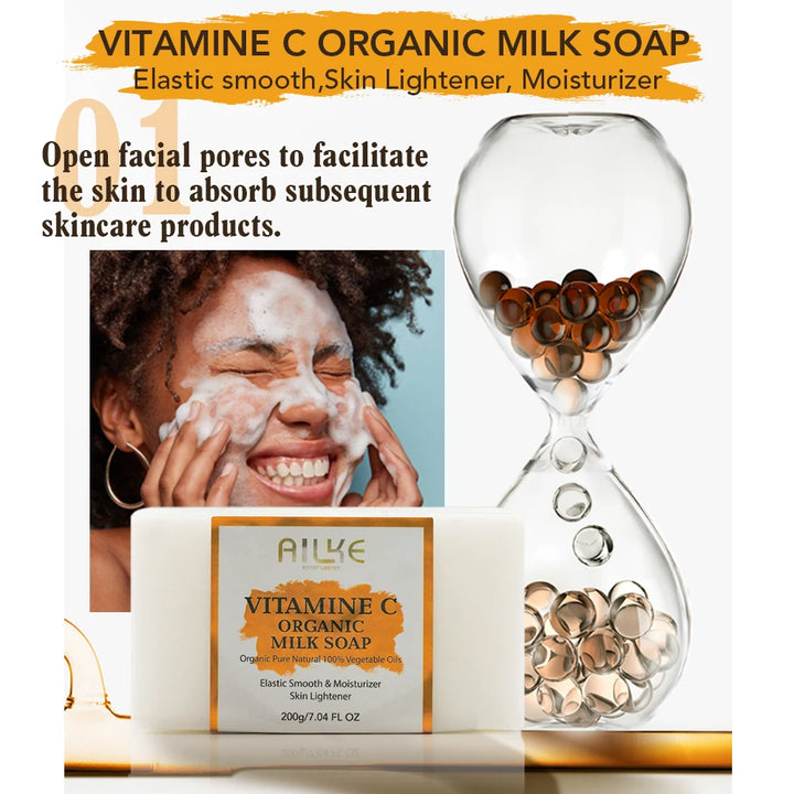 AILKE Vitamin C & E Organic Skin Care Kit – 4-in-1 Brightening Body Set