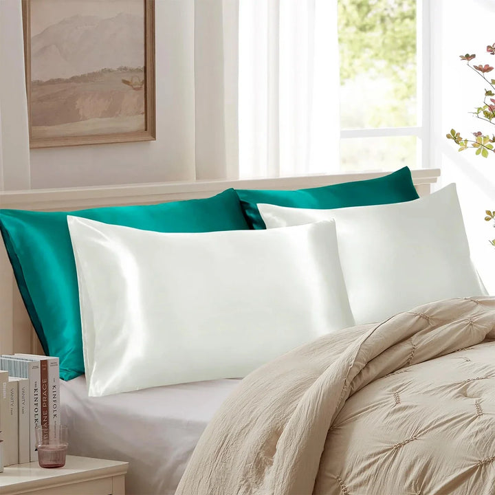Pure Satin Silk Pillowcase – Smooth Decorative Cushion Cover for Living Room & Home Comfort (1PC, Rectangle)