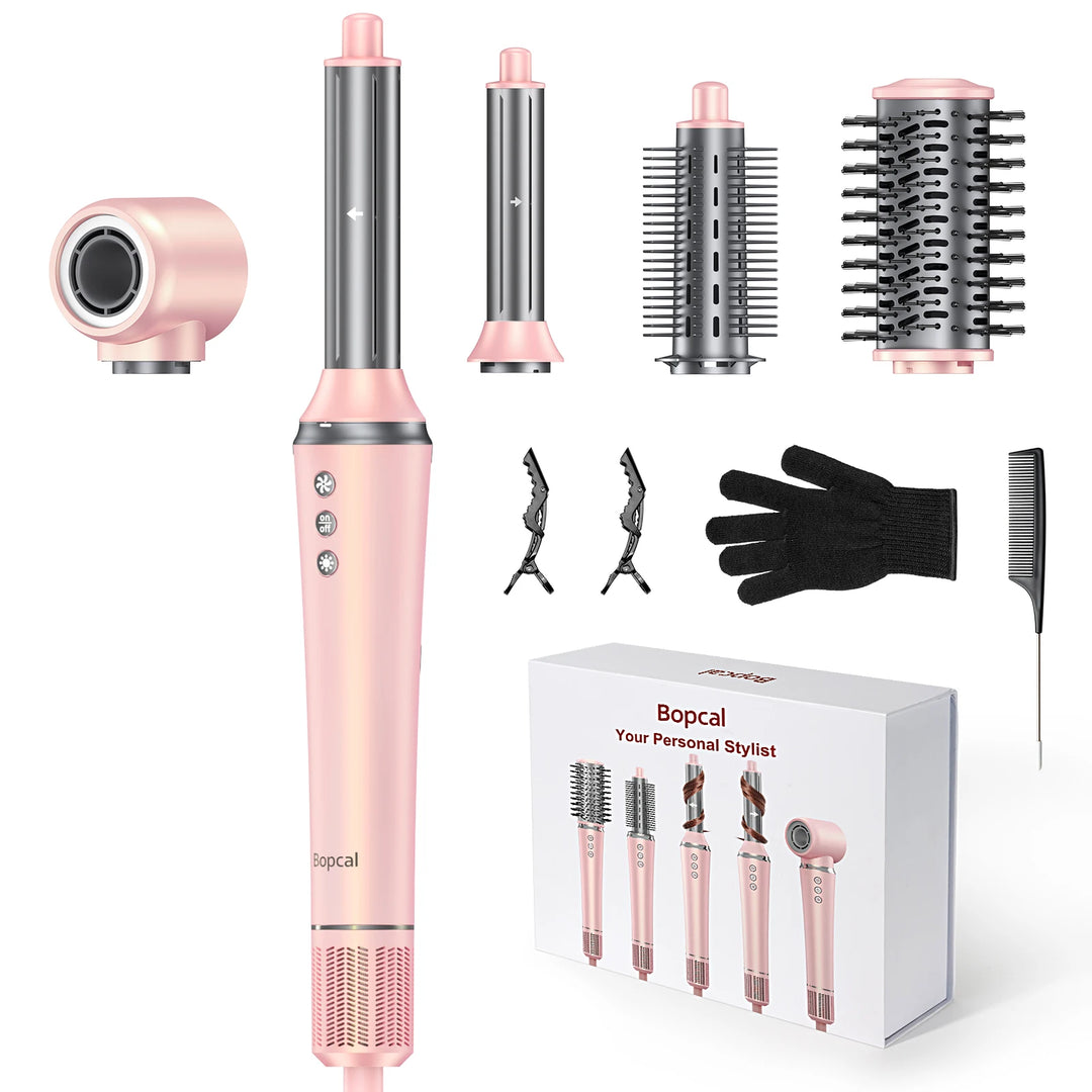 BOPCAL 5-in-1 Hair Dryer & Multi-Styler with 300M Negative Ions – Straightener, 32mm Curler, Volumizer & More