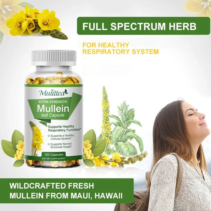 EmpowerEase Mullein Leaf Lung Cleanse Capsules – Natural Respiratory Support, 1000mg