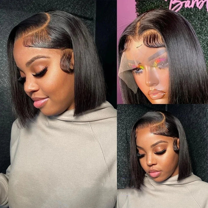 Empower Luxe Straight Bob – 13x4 Transparent Lace Front Human Hair Wig