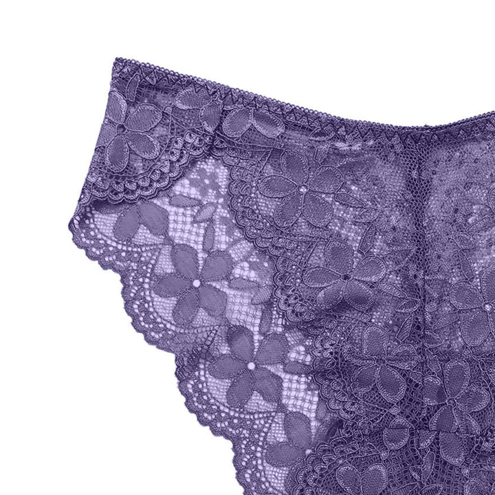 Sexy Lace Breathable Panties – Soft Transparent Mid-Rise Briefs for Women