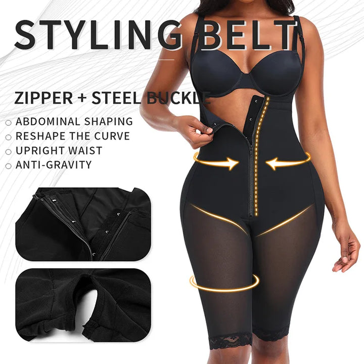 Fajas High Compression Shapewear Bodysuit for Women – Tummy Control & Thigh Slimming