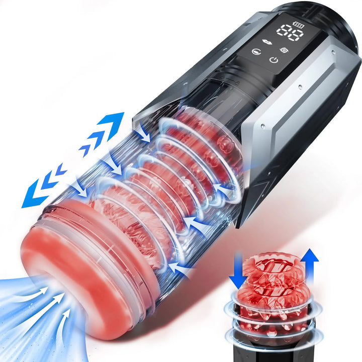 2025 Automatic Male Masturbator Cup – 7 Thrusting, Rotating, Vibrating & Sucking Modes with LCD Display, 3D Textured Soft TPE Sleeve, Waterproof Stroker