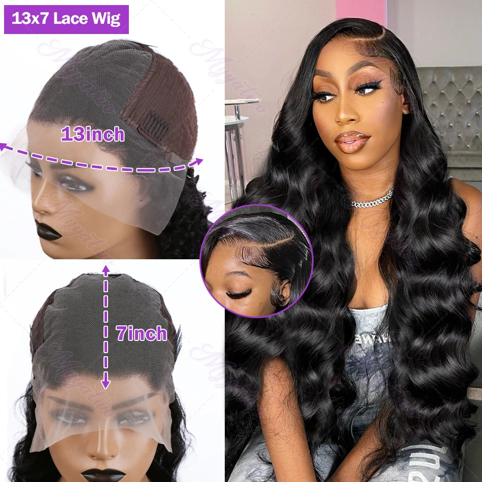 LuxeBody HD Lace Frontal Wig – 250% Density Body Wave Human Hair