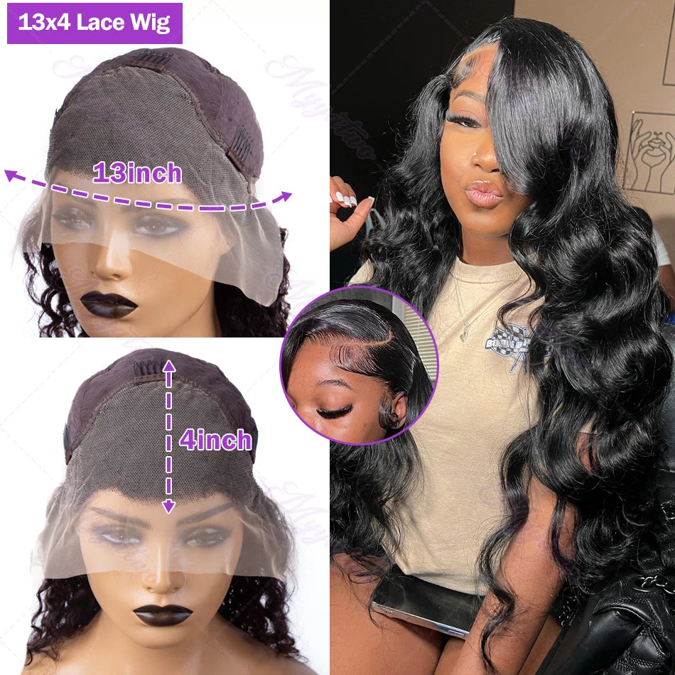 LuxeBody HD Lace Frontal Wig – 250% Density Body Wave Human Hair