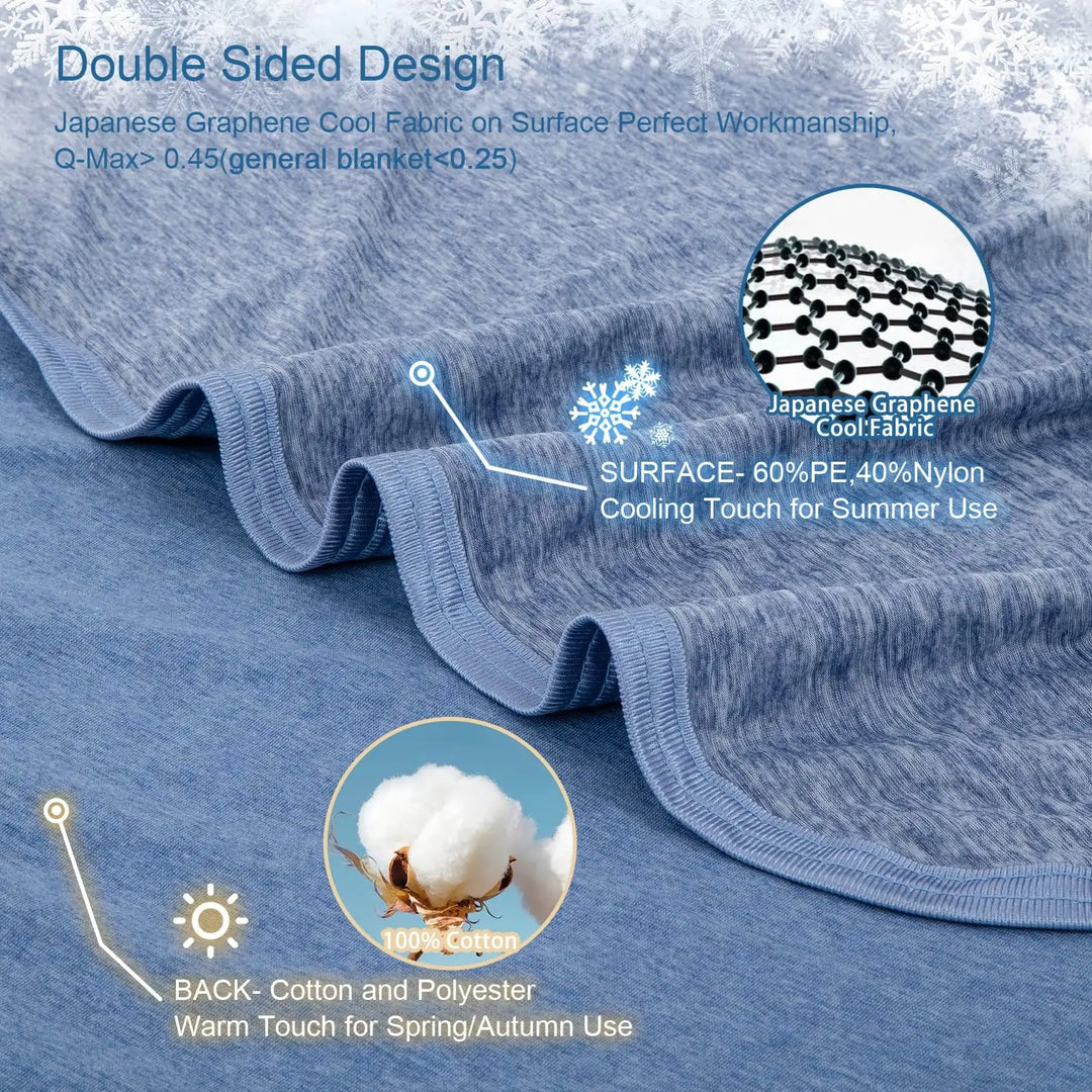 One solid color lightweight breathable reversible effect cooling blanket