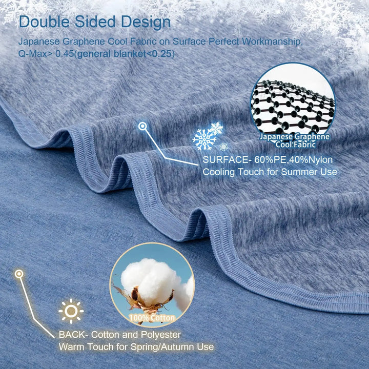 One solid color lightweight breathable reversible effect cooling blanket