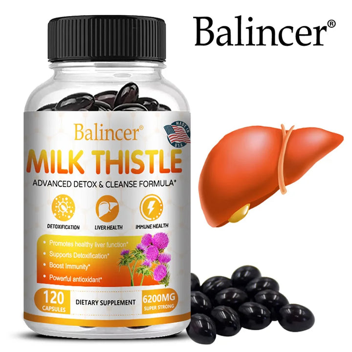 EmpowerEase Milk Thistle Liver Detox Supplement – 6200mg, 120 Capsules