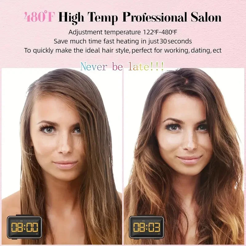LuxeGleam Titanium Rhinestone Flat Iron – 2" Dual Voltage