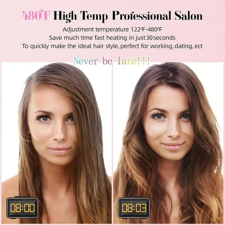 LuxeGleam Titanium Rhinestone Flat Iron – 2" Dual Voltage
