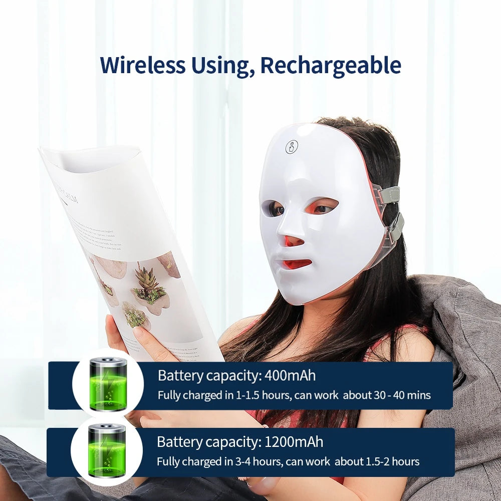 LumaGlow 7-Color LED Facial Therapy Mask