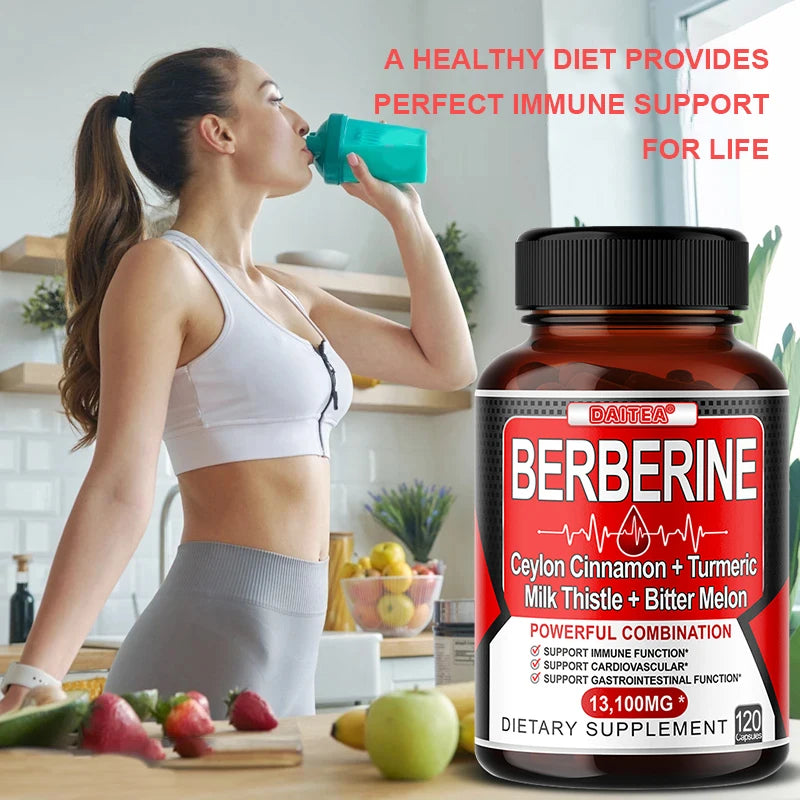 EmpowerEase Berberine+ 8-in-1 Wellness Support Supplement – 120 Capsules