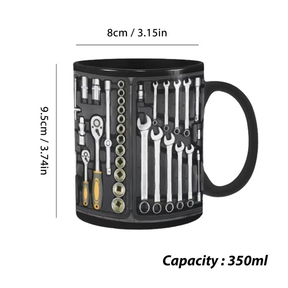 Power Tools Mug – Ceramic Coffee Cup with Toolbox Design (350ml)