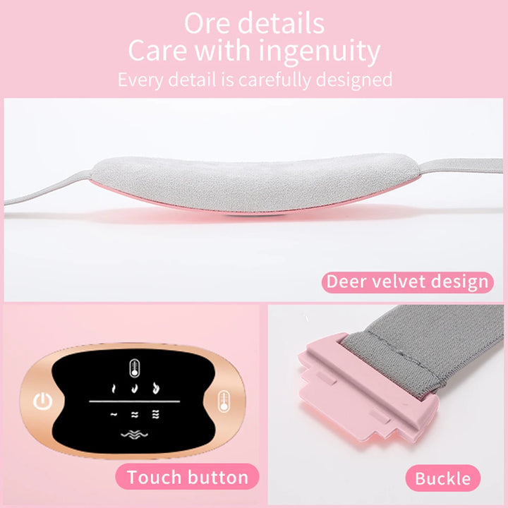 Portable Heating Pad – Menstrual Heating Massager Belt with Vibration & Adjustable Temperature, Period Relief Thermal Waist & Abdominal Warmer