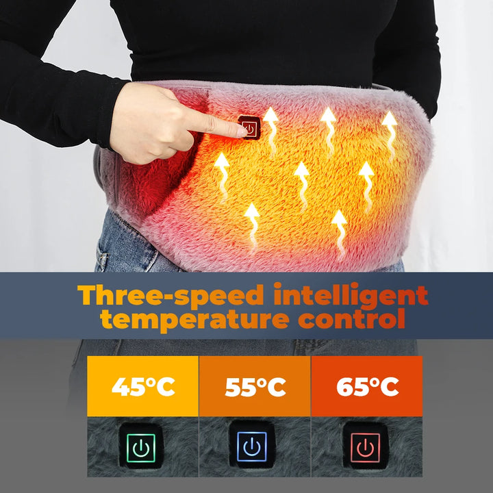 Menstrual Heating Pad Abdominal Massager – Warm Palace Belt with Vibration Massage for Period Pain & Cramps Relief